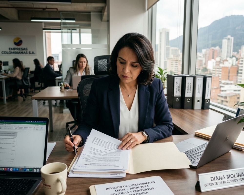 Gerente revisando normatividad legal